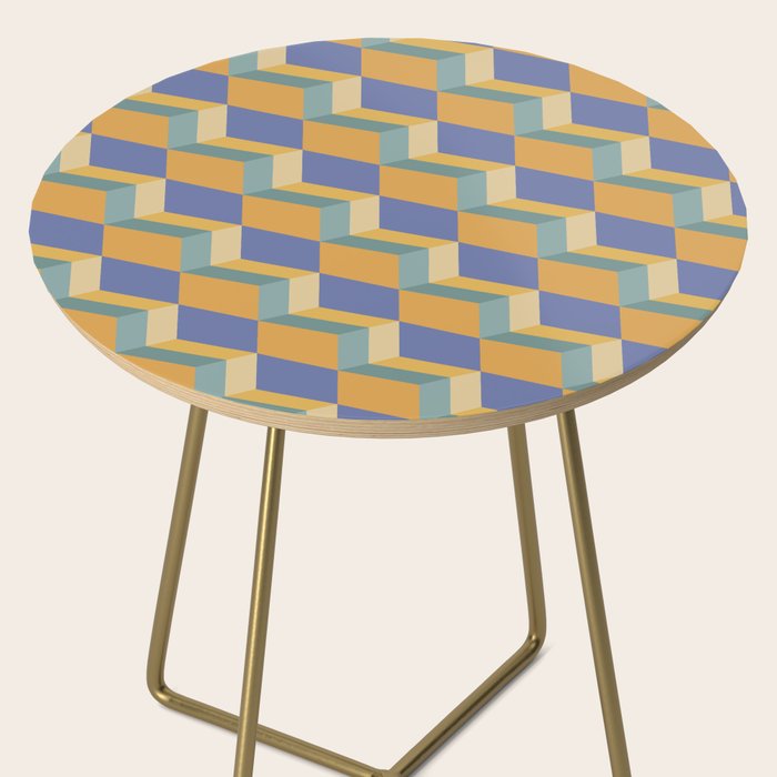 Cuboid Geometric Abstract Shapes Pattern XV Side Table Gallery Image 2