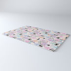 Pastel candy-colored skulls with cats, bats, and witchy things - halloween, bone Rug Gallery Image 3