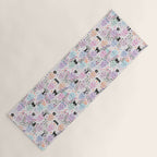 Pastel candy-colored skulls with cats, bats, and witchy things - halloween, bone Yoga Mat Gallery Image 1