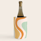 Retro Liquid Swirl Abstract Pattern in Celadon Orange Wine Chiller Gallery Image 2