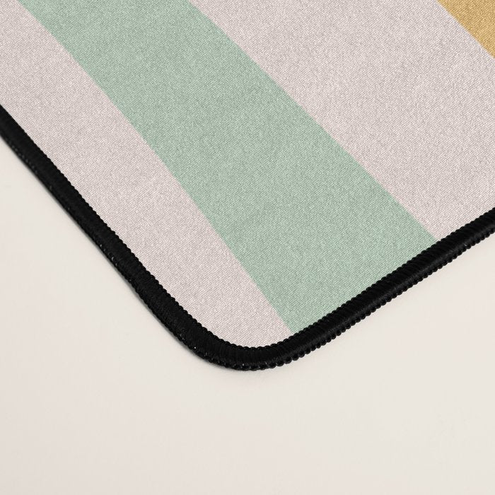 Retro Liquid Swirl Abstract Pattern in Celadon Orange Desk Mat Gallery Image 4