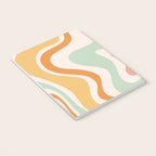 Retro Liquid Swirl Abstract Pattern in Celadon Orange Notebook Gallery Image 3