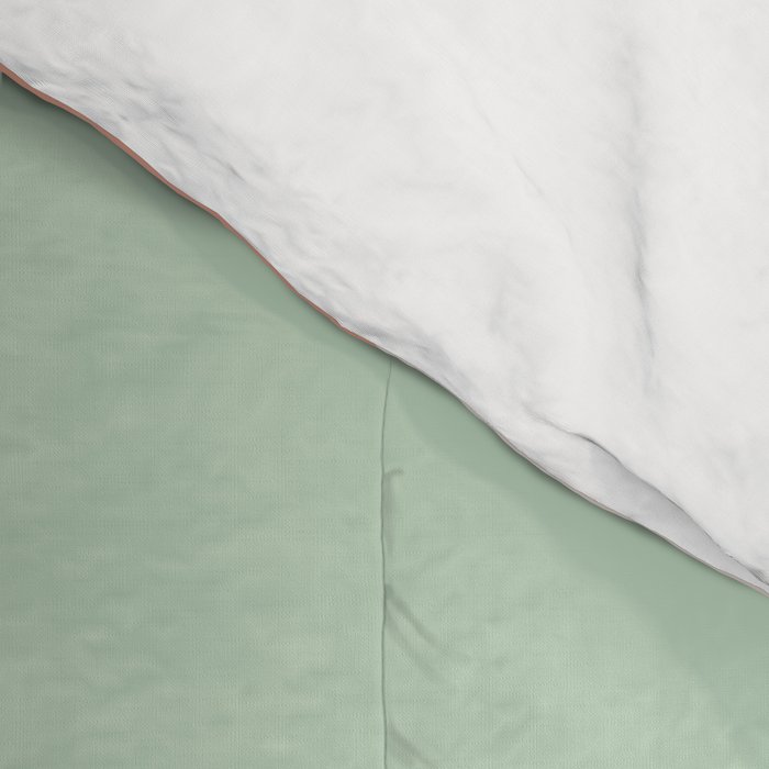 Retro Liquid Swirl Abstract Pattern in Celadon Orange Comforter Gallery Image 4