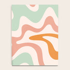 Retro Liquid Swirl Abstract Pattern in Celadon Orange Notebook Gallery Image 4