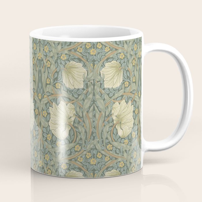 William Morris Vintage Pimpernel Green Privet Slate Minor Coffee Mug Gallery Image 1