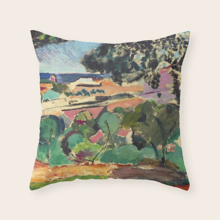 Henri matisse Landscape of Collioure Throw Pillow Gallery Image 6