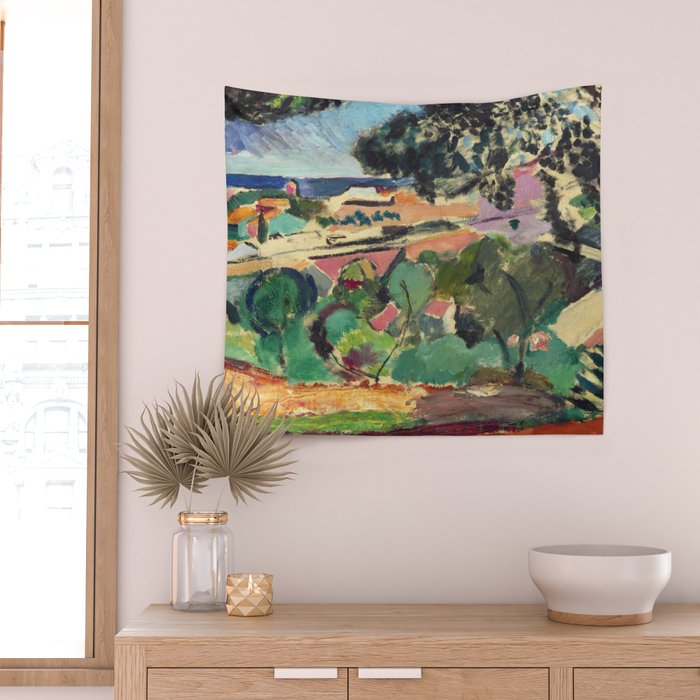 Henri matisse Landscape of Collioure Wall Tapestry Gallery Image 2