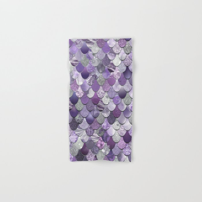 Mermaid Purple and Silver Bath Towel Gallery Image 1