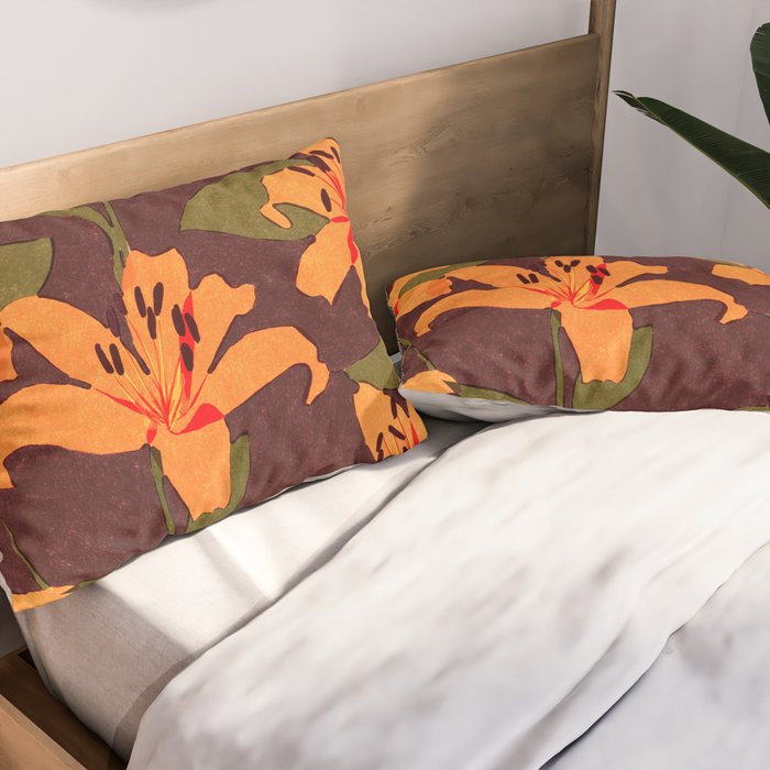 Tiger Lily (BROWN) Pillow Sham Gallery Image 2