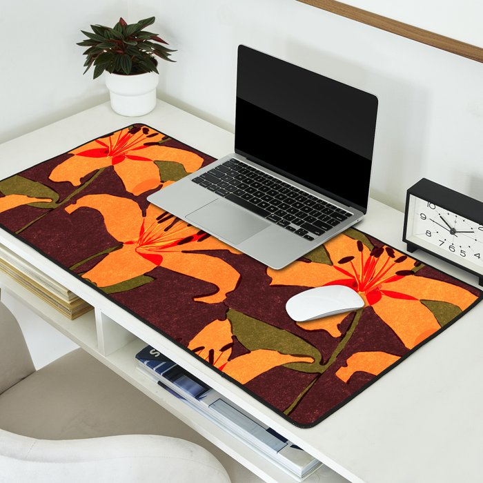 Tiger Lily (BROWN) Desk Mat Gallery Image 2