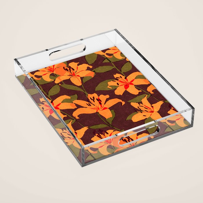 Tiger Lily (BROWN) Acrylic Tray Gallery Image 1
