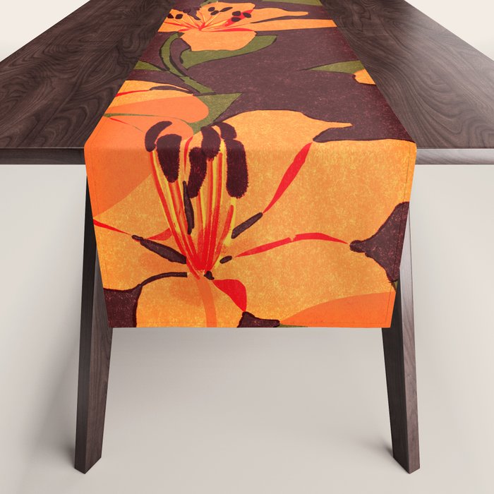 Tiger Lily (BROWN) Table Runner Gallery Image 1