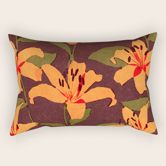 Tiger Lily (BROWN) Rectangular Pillow Gallery Image 1