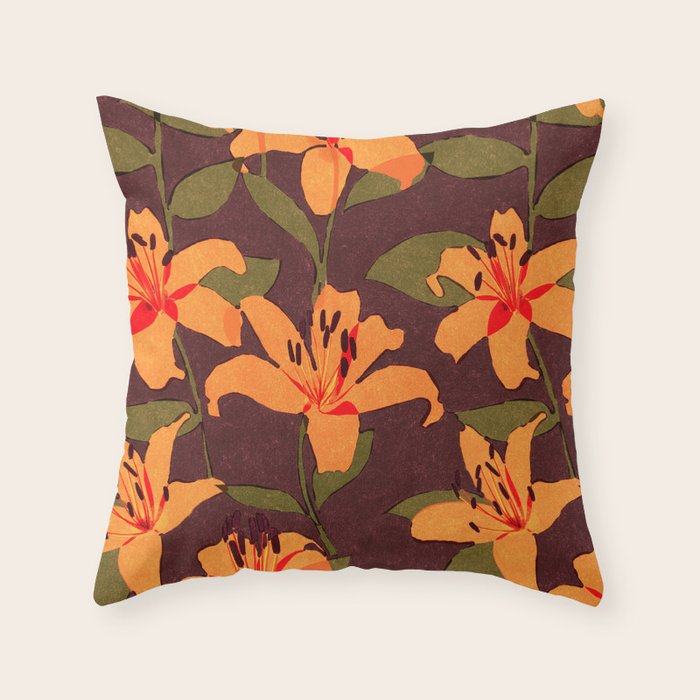 Tiger Lily (BROWN) Throw Pillow Gallery Image 6