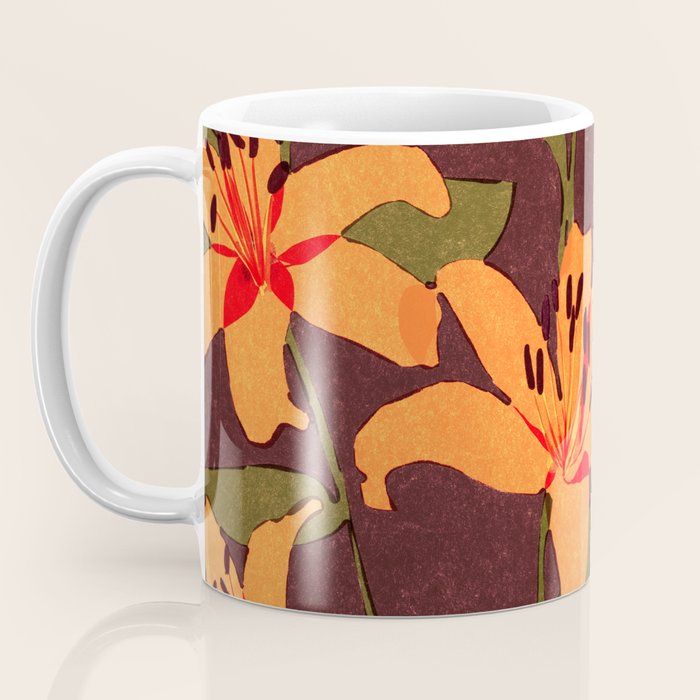 Tiger Lily (BROWN) Coffee Mug Gallery Image 3