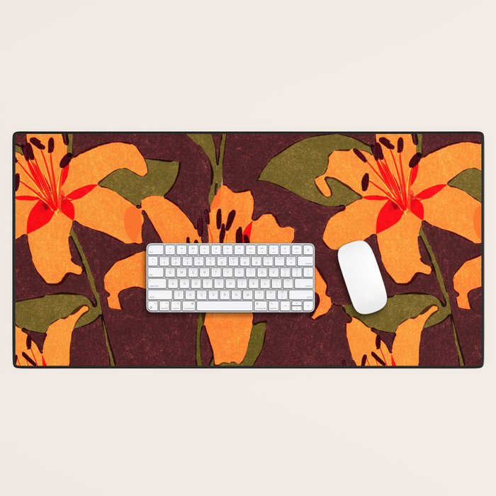 Tiger Lily (BROWN) Desk Mat Gallery Image 1