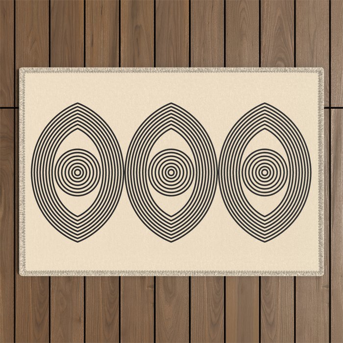 Abstraction_EYE_LINE_POP_ART_Minimalism_001X Outdoor Rug Gallery Image 1