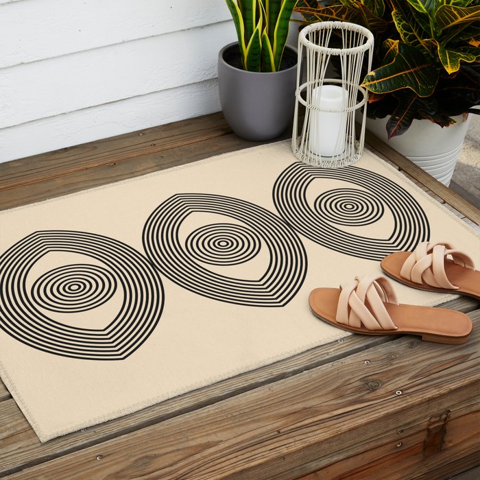 Abstraction_EYE_LINE_POP_ART_Minimalism_001X Outdoor Rug Gallery Image 2