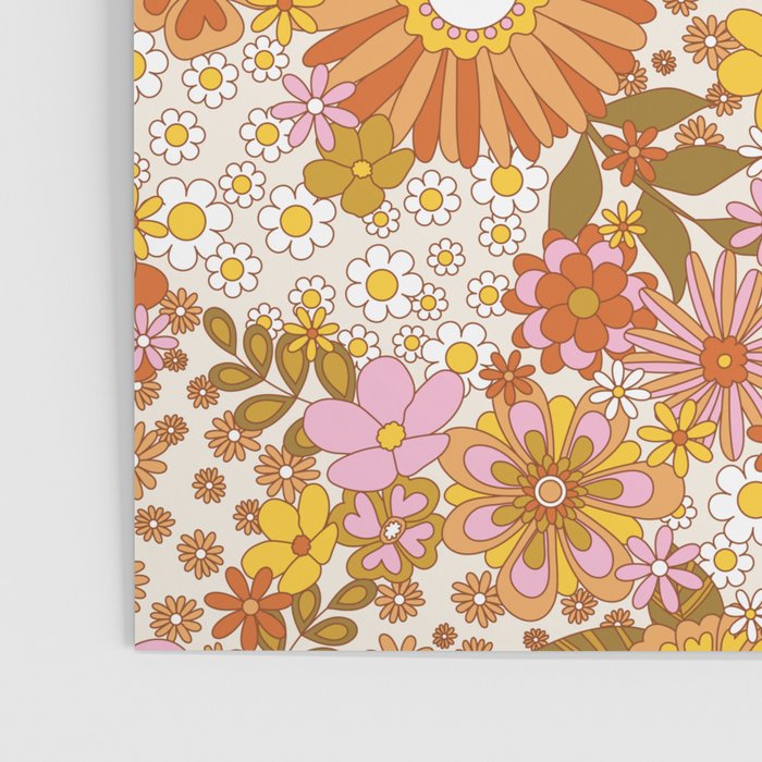 70s Floral Pattern Poster Gallery Image 3