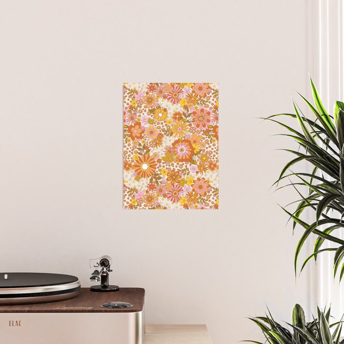 70s Floral Pattern Poster Gallery Image 2