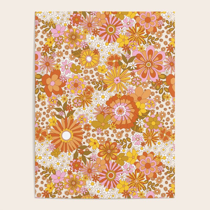 70s Floral Pattern Poster Gallery Image 4