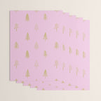 Pink pine tree doodle art pattern Wrapping Paper Gallery Image 3