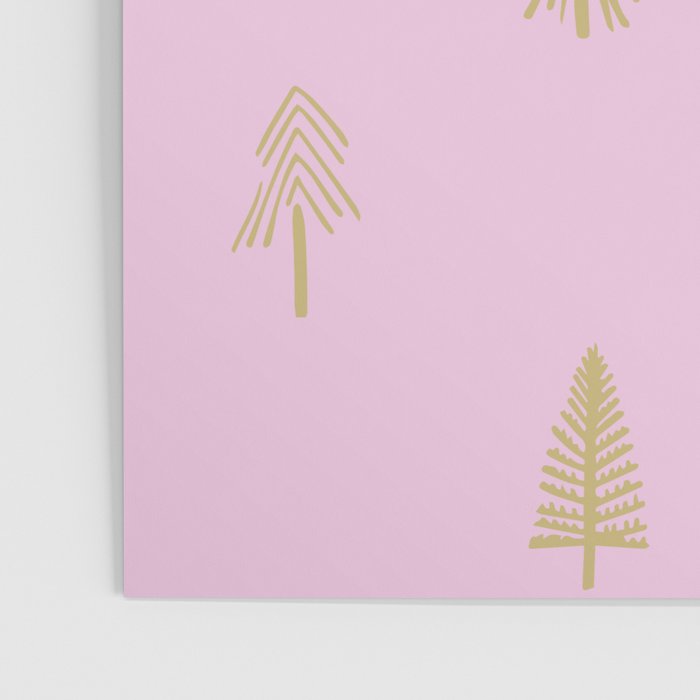 Pink pine tree doodle art pattern Poster Gallery Image 3