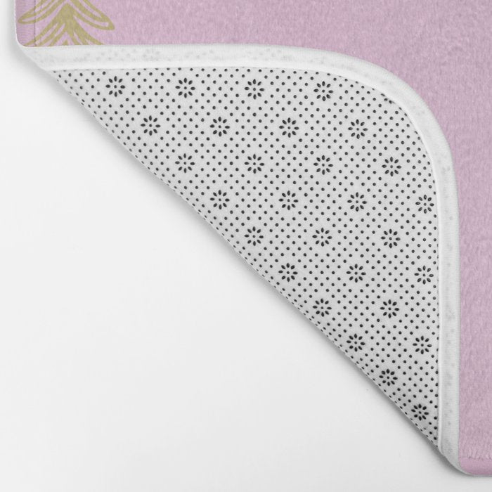 Pink pine tree doodle art pattern Bath Mat Gallery Image 2