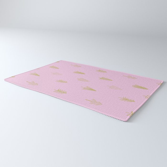 Pink pine tree doodle art pattern Rug Gallery Image 3