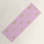 Pink pine tree doodle art pattern Yoga Mat Gallery Image 1