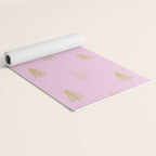 Pink pine tree doodle art pattern Yoga Mat Gallery Image 2