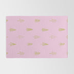 Pink pine tree doodle art pattern Rug Gallery Image 2