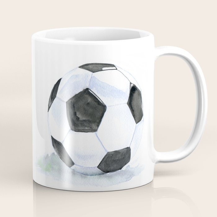 Soccer Ball Watercolor Coffee Mug