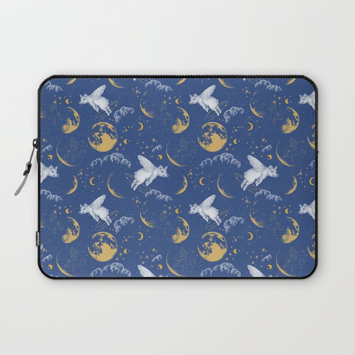 Celestial Pigs lunar blue Laptop Sleeve Gallery Image 1
