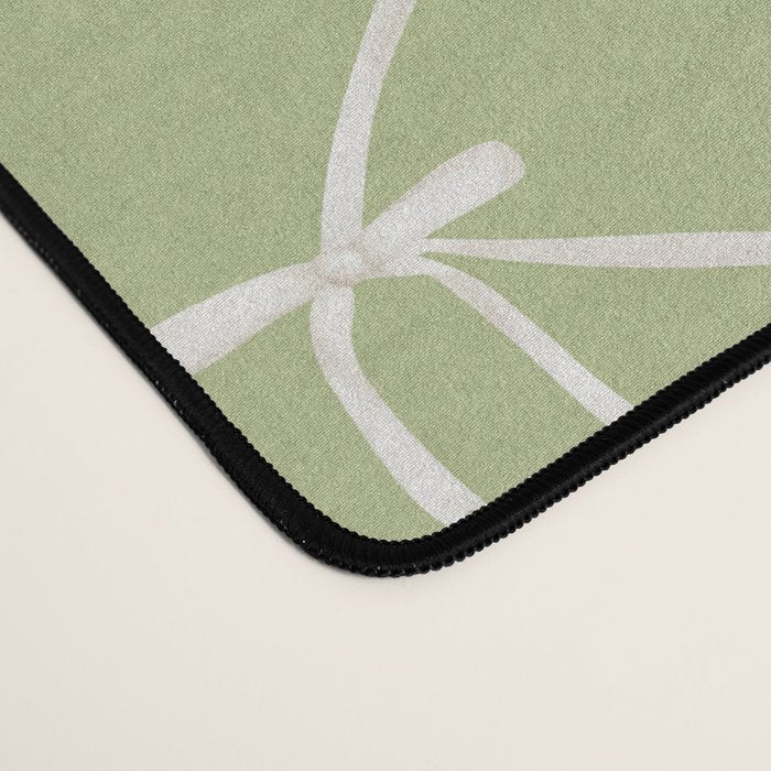 Bows & Ribbons Pattern XXIV Pastel Green Desk Mat Gallery Image 4