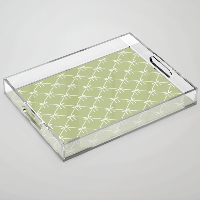 Bows & Ribbons Pattern XXIV Pastel Green Acrylic Tray Gallery Image 1