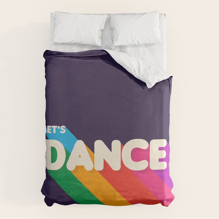 RAINBOW DANCE TYPOGRAPHY- let's dance Duvet Cover Gallery Image 6