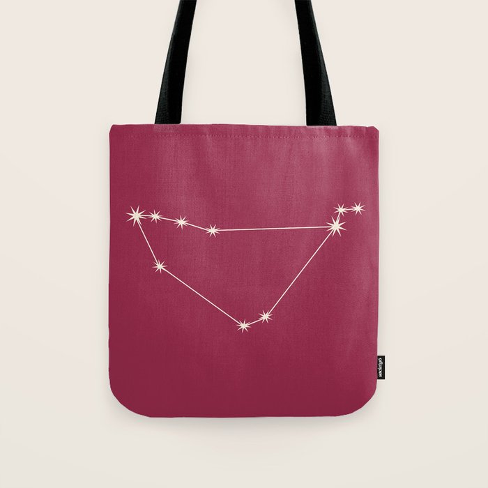 Capricorn Zodiac Star Constellation Line Art Pink Tote Bag Gallery Image 1