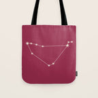 Capricorn Zodiac Star Constellation Line Art Pink Tote Bag Gallery Image 1