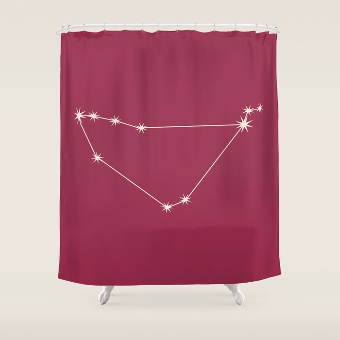 Capricorn Zodiac Star Constellation Line Art Pink Shower Curtain Gallery Image 1