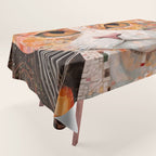 Gustav Klimt Style Tabby Cat with Colorful Geometric Robe Tablecloth Gallery Image 1