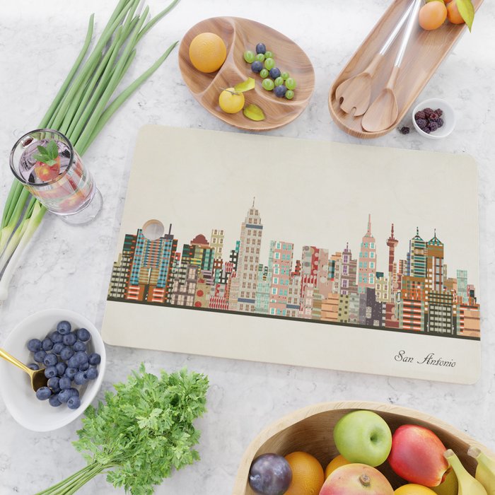 san antonio skyline Cutting Board Gallery Image 2
