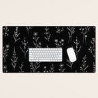 New Black Wildflowers Desk Mat Gallery Image 1