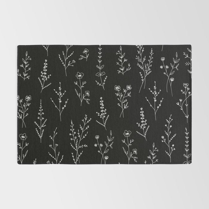 New Black Wildflowers Rug Gallery Image 2