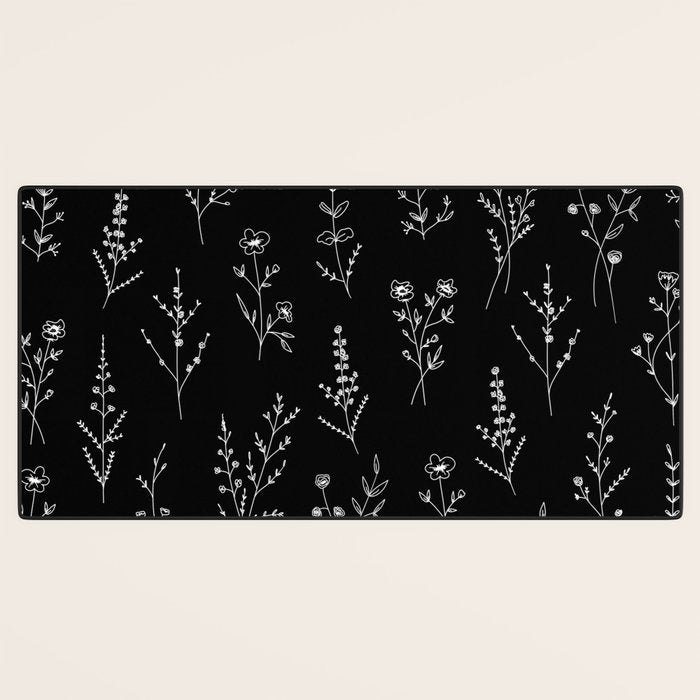 New Black Wildflowers Desk Mat Gallery Image 3
