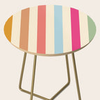 Retro French Rainbow Stripes Side Table Gallery Image 2