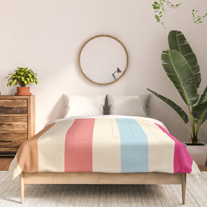 Retro French Rainbow Stripes Comforter Gallery Image 3