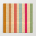 Retro French Rainbow Stripes Wood Wall Art Gallery Image 1