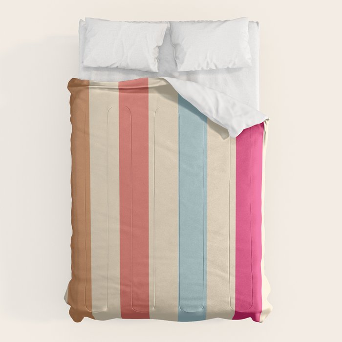 Retro French Rainbow Stripes Comforter Gallery Image 6