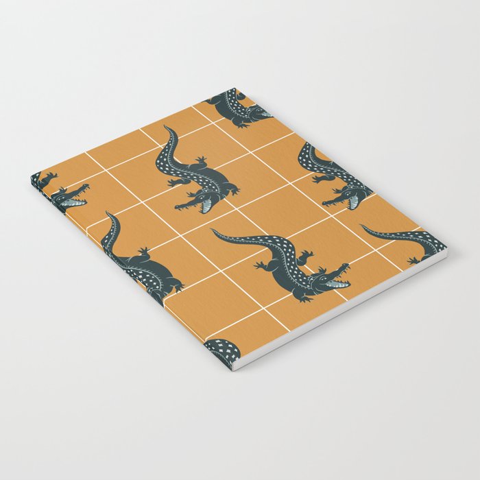 Crocodile - Teal & Ochre Notebook Gallery Image 1